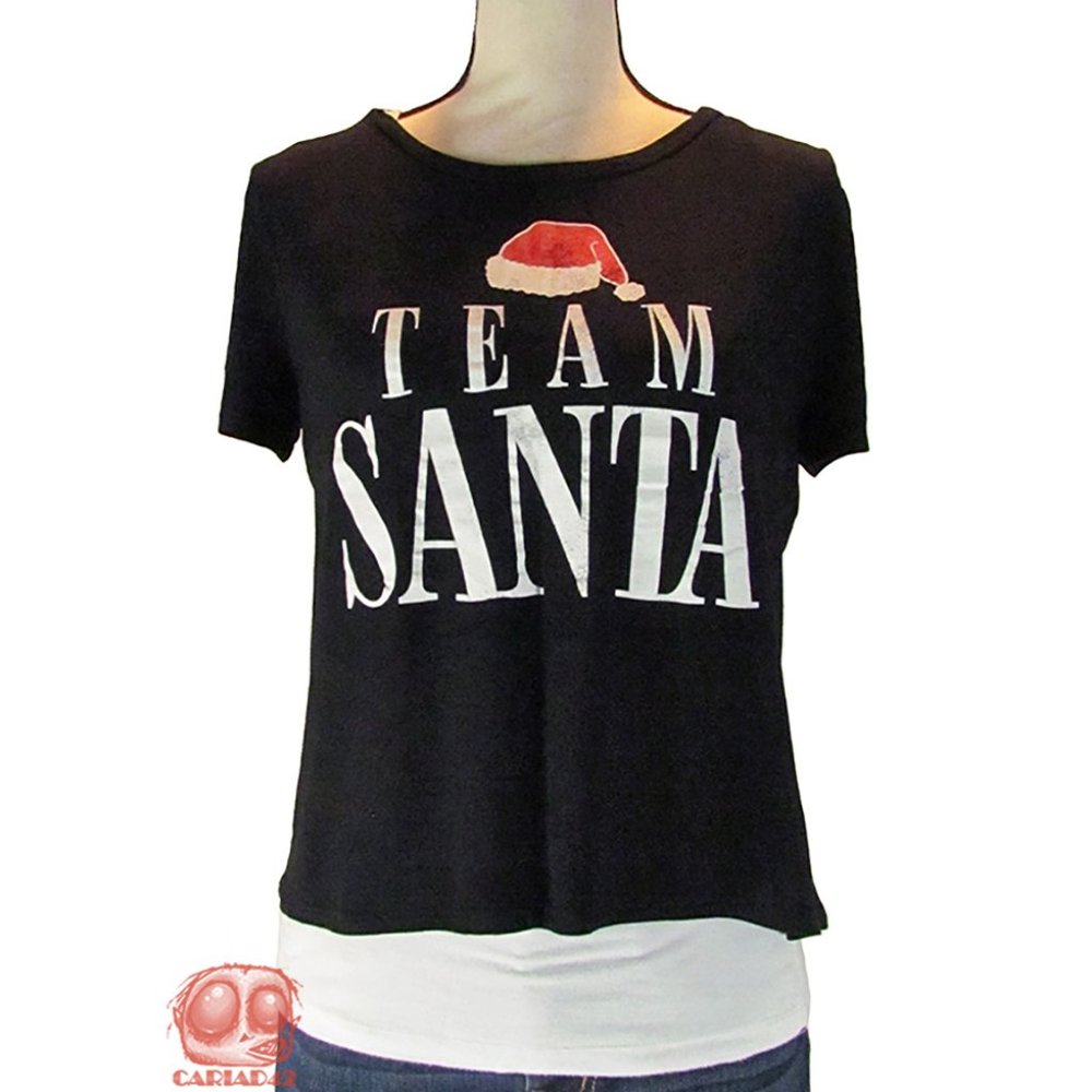 Agaci Black Christmas Graphic Tshirt Large